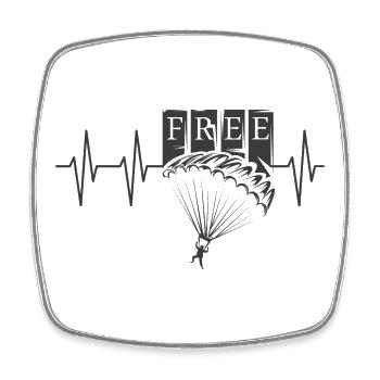 Impulsion Parachute Heartbeat Symbol Springer Icon - Magnet carré - blanc - Devant
