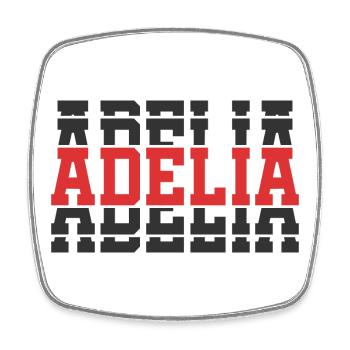 t-shirt Adelia t-shirt idée cadeau texte empilé - Magnet carré - blanc - Devant
