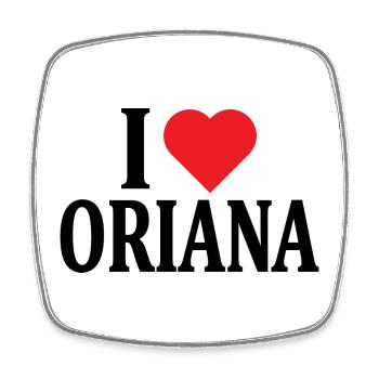 t-shirt I love Oriana t-shirt idée cadeau - Magnet carré - blanc - Devant