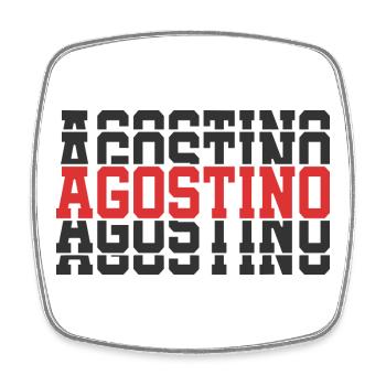 Agostino t-shirt stacked text gift t-shirt - Square fridge magnet - white - Front