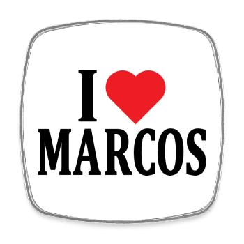 t-shirt J’aime Marcos t-shirt idée cadeau - Magnet carré - blanc - Devant