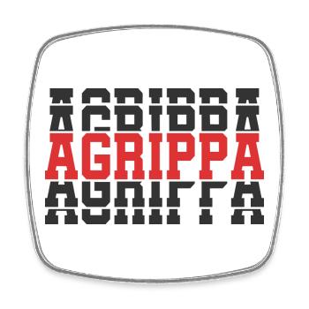 Agrippa t-shirt t-shirt gift idea stacked text - Square fridge magnet - white - Front