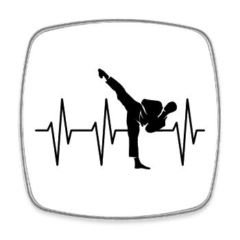 Puls Kick Kampfsport Karate Symbol Kickboxen icon - Viereckiger Kühlschrankmagnet - Weiß - Vorne