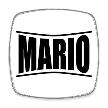 T-Shirt Mario T-Shirt Geschenkidee - Viereckiger Kühlschrankmagnet - Weiß - Vorne