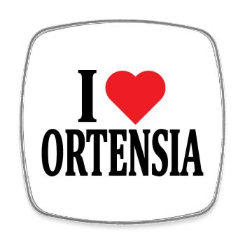 T-Shirt Ich liebe Hortensie T-Shirt Geschenkidee - Viereckiger Kühlschrankmagnet - Weiß - Vorne