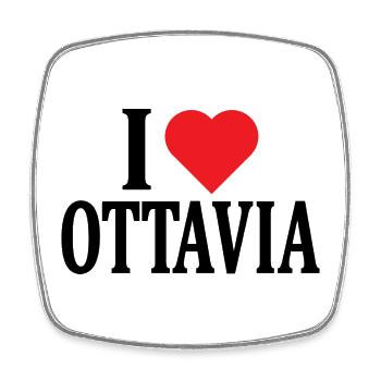 T-Shirt I love Ottavia T-Shirt Geschenkidee - Viereckiger Kühlschrankmagnet - Weiß - Vorne