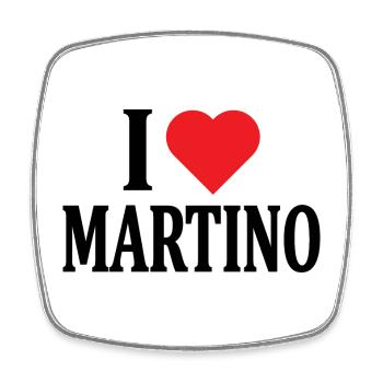 t-shirt j’aime Martino t-shirt idée cadeau - Magnet carré - blanc - Devant