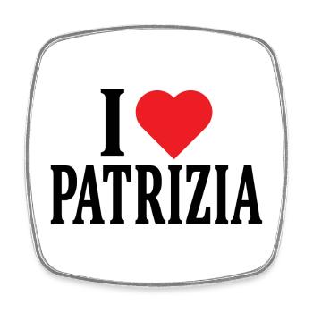 t-shirt I love Patrizia t-shirt idée cadeau - Magnet carré - blanc - Devant
