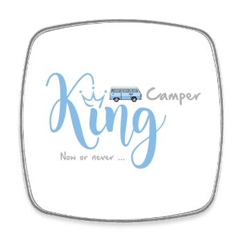 Camper King - Square fridge magnet - white - Front