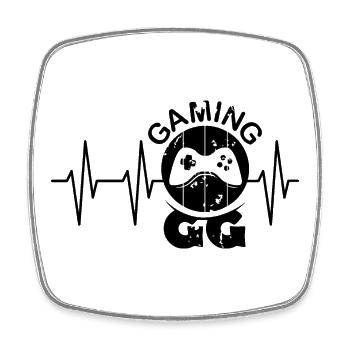 gamer icon icon gaming controller heartbeat gg - Square fridge magnet - white - Front