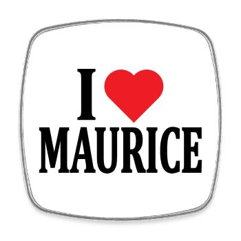 t-shirt I love Maurice t-shirt gift idea - Square fridge magnet - white - Front
