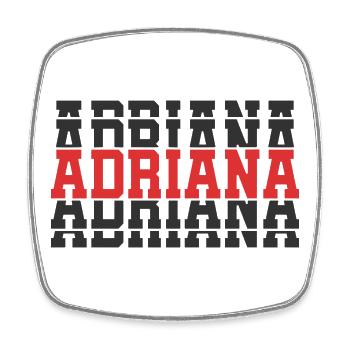Adriana T-Shirt T-Shirt Geschenkidee gestapelter Text - Viereckiger Kühlschrankmagnet - Weiß - Vorne