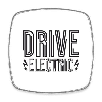 Drive Electric Typ 2 Stecker Supercharge Elektro - Viereckiger Kühlschrankmagnet - Weiß - Vorne