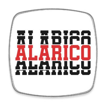 Alarico t-shirt t-shirt gift idea stacked text - Square fridge magnet - white - Front