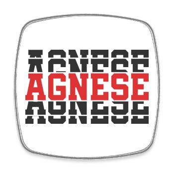 T-Shirt Agnese T-Shirt Geschenkidee gestapelter Text - Viereckiger Kühlschrankmagnet - Weiß - Vorne