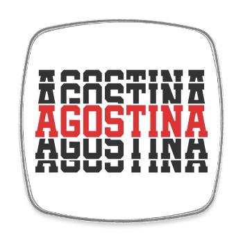 Agostina t-shirt gift t-shirt stacked text - Square fridge magnet - white - Front