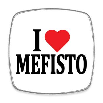 t-shirt I love Mephisto t-shirt gift idea - Square fridge magnet - white - Front