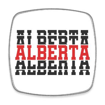 T-shirt Alberta T-shirt idée cadeau texte empilé - Magnet carré - blanc - Devant