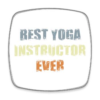 Meilleur professeur de yoga - Magnet carré - blanc - Devant