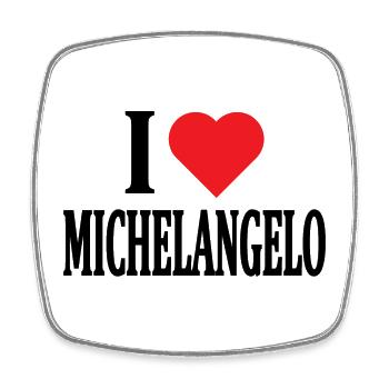 t-shirt j’aime Michel-Ange t-shirt idée cadeau - Magnet carré - blanc - Devant