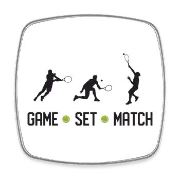Tennis - Spiel Set Match - Viereckiger Kühlschrankmagnet - Weiß - Vorne