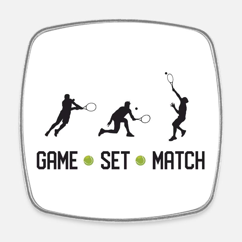 Tennis - Game Set Match - Square fridge magnet - white