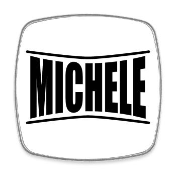 T-Shirt Michele T-Shirt Geschenkidee - Viereckiger Kühlschrankmagnet - Weiß - Vorne