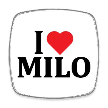 Tee shirt J'aime Milo idée cadeau t-shirt - Magnet carré - blanc - Devant