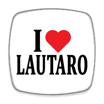 T-shirt J'aime Lautaro idée cadeau t-shirt - Magnet carré - blanc - Devant