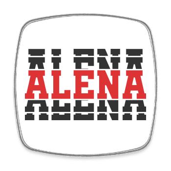 T-shirt Alena texte empilé idée cadeau t-shirt - Magnet carré - blanc - Devant