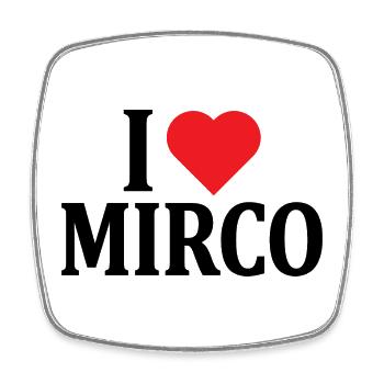 Tee shirt I love Mirco idée cadeau t-shirt - Magnet carré - blanc - Devant