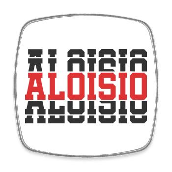 t-shirt Aloisio t-shirt idée cadeau texte empilé - Magnet carré - blanc - Devant