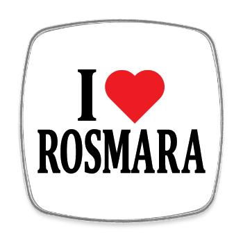 Tee shirt J'aime Rosmara idée cadeau t-shirt - Magnet carré - blanc - Devant