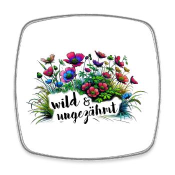 wild und ungezähmt wiesenblumen natur frühling - Viereckiger Kühlschrankmagnet - Weiß - Vorne
