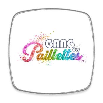 Gang des paillettes Le retour nouveau design - Magnet carré - blanc - Devant