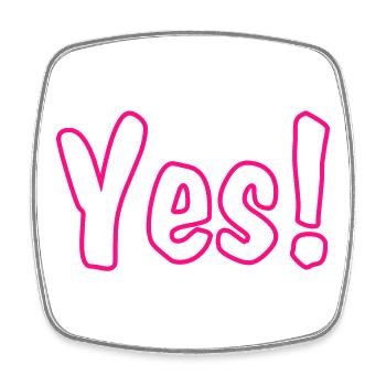Yes Pink - Viereckiger Kühlschrankmagnet - Weiß - Vorne