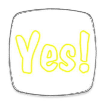 Yes Yellow - Viereckiger Kühlschrankmagnet - Weiß - Vorne