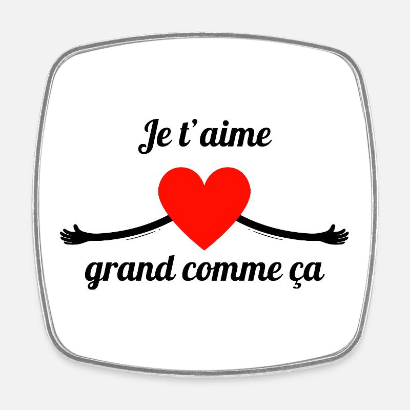 je t'aime, amour, amour sincère - Magnet carré - blanc