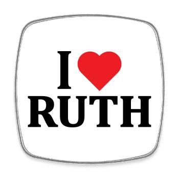 T-Shirt I love Ruth T-Shirt Geschenkidee - Viereckiger Kühlschrankmagnet - Weiß - Vorne