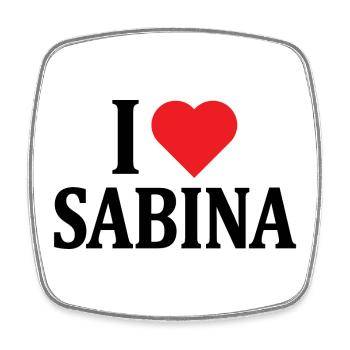 t-shirt J’aime Sabina t-shirt idée cadeau - Magnet carré - blanc - Devant