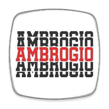 t-shirt Ambrogio gift t-shirt stacked text - Square fridge magnet - white - Front
