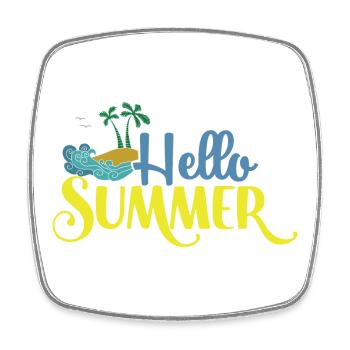 Hallo Summmer - Viereckiger Kühlschrankmagnet - Weiß - Vorne