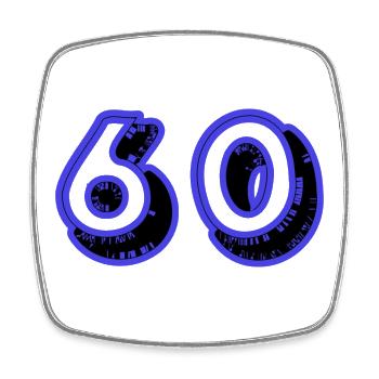 60. 60 ANS. 60e ANNIVERSAIRE. ANNIVERSAIRE 60 ANS. - Magnet carré - blanc - Devant