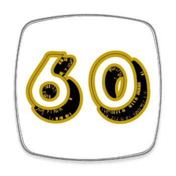 60. 60 ANS. 60e ANNIVERSAIRE. ANNIVERSAIRE 60 ANS. - Magnet carré - blanc - Devant