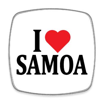 T-Shirt I love Samoa T-Shirt Geschenkidee - Viereckiger Kühlschrankmagnet - Weiß - Vorne