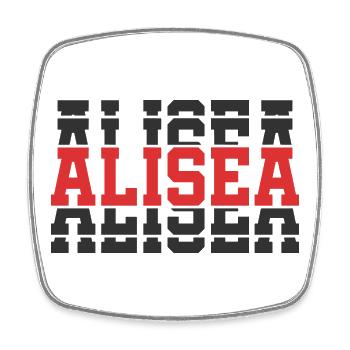 t-shirt Alisea t-shirt gift idea stacked text - Square fridge magnet - white - Front
