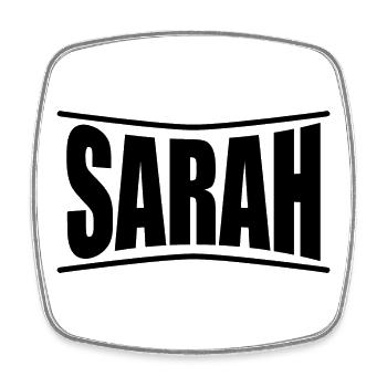 t-shirt Sarah t-shirt idée cadeau - Magnet carré - blanc - Devant