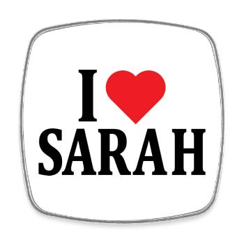 t-shirt I love Sarah t-shirt gift idea - Square fridge magnet - white - Front