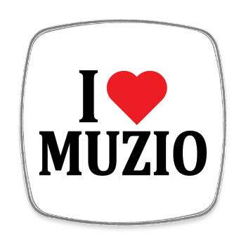 T-Shirt I love Muzio T-Shirt Geschenkidee - Viereckiger Kühlschrankmagnet - Weiß - Vorne