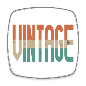 Vintage Style Retro Motif Design - Square fridge magnet - white - Front